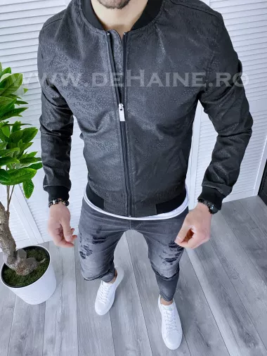 Geaca barbati neagra piele ecologica B3002 D0-4